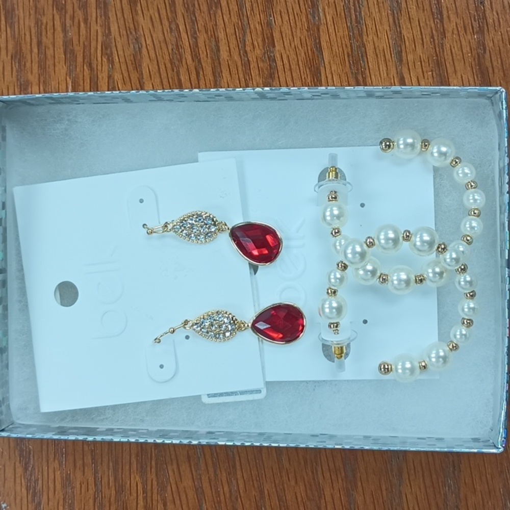 NIB TWO PAIR BELK EARRINGS